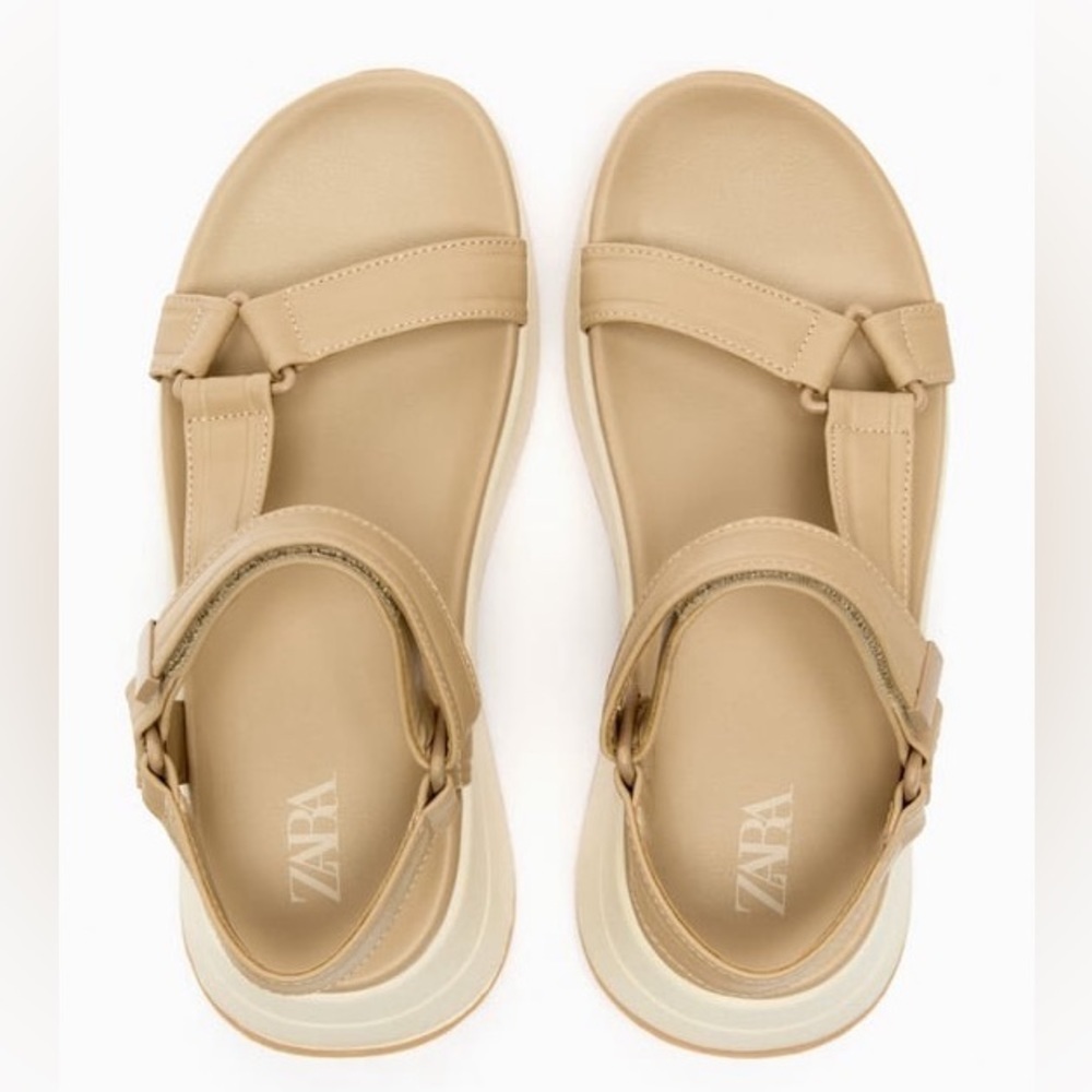 Zara Sport Sandals-Beige Off White-Women EU 39